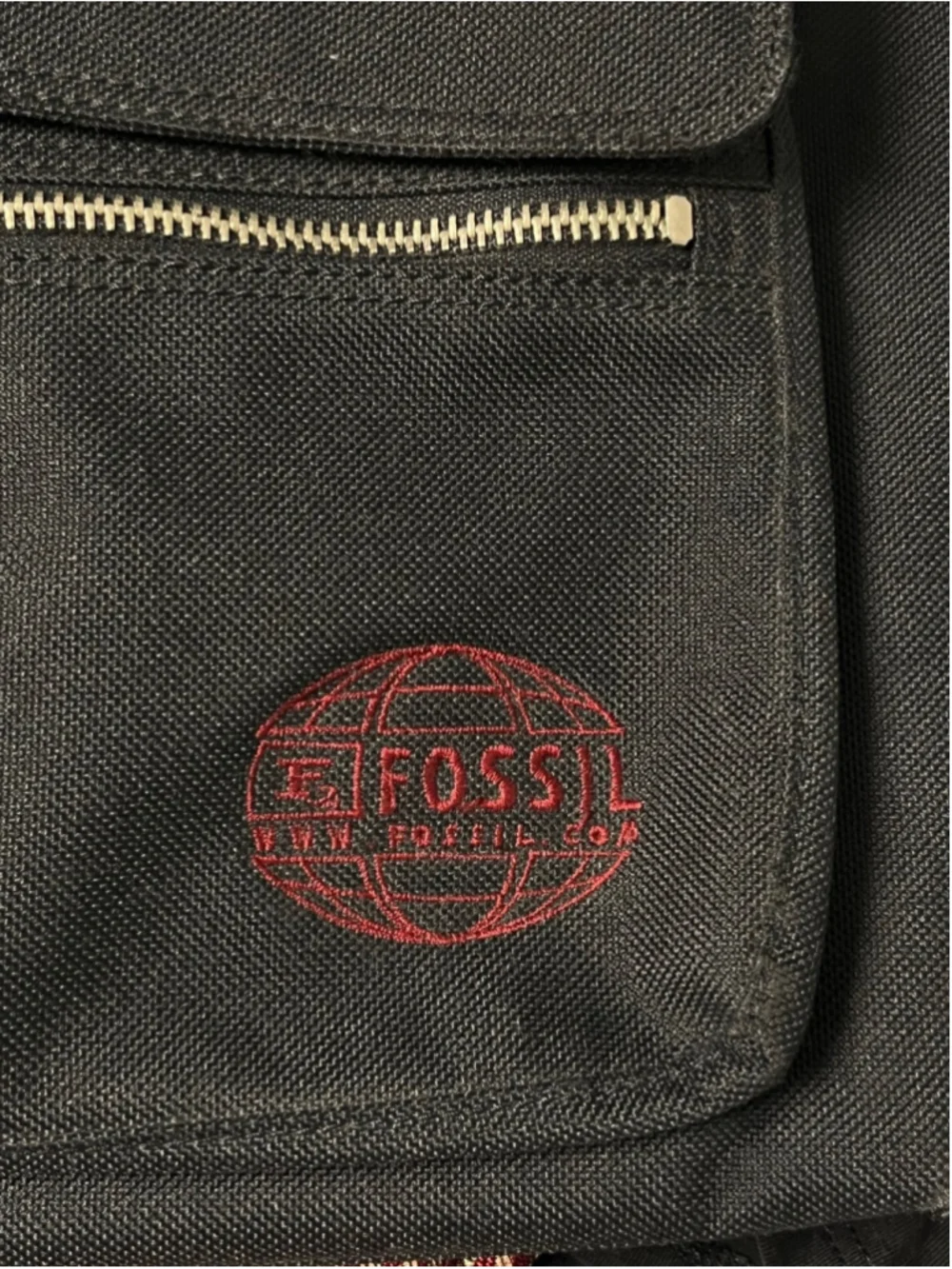 Fossil Black Canvas Unisex Crossbody Messenger Laptop Bag NWOT